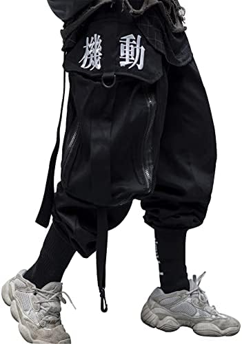 Niepce Inc Men's Japanese Streetwear Techwear Cargo Pants with Design