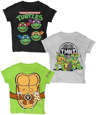 Ninja Turtles T-Shirt (Sets) Michelangelo Leonardo Raphael Donatello TMNT Outfit Costume Tee Toddler Birthday to Kids Clothes