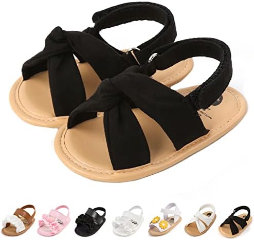 Ohwawadi Baby Boys Girls Sandals Soft Sole Summer Infant Wedding Dress Flat Shoes Beach Sandal Newborn Crib Shoes First Walkers