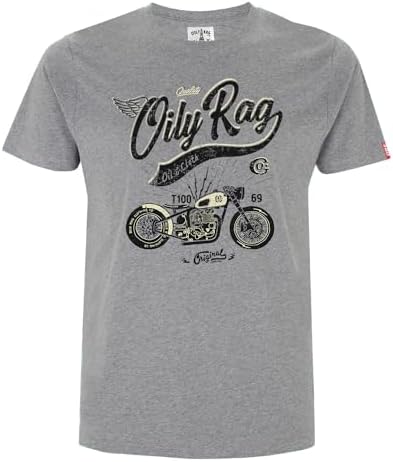 Oily Rag Bobber T100 Motorcycle Club Men's T-Shirt Top Tee Original - Oil and Cloth British Vintage Retro Biker Motorbike Enthusiast Gifts Presents