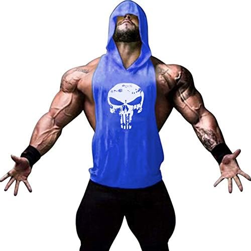 YeeHoo Men's Sports Tank Top with Hood Muscle Shirt for Training Gym Fitness & Bodybuilding